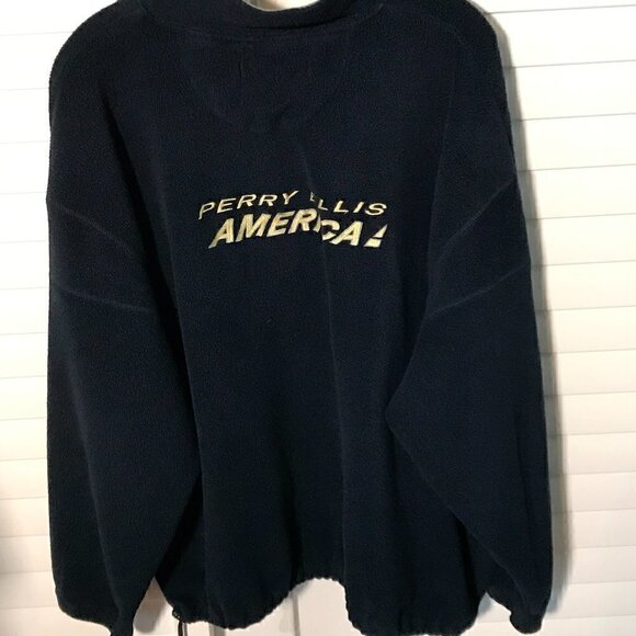 Perry Ellis navy fleece 1/4 zip pullover, size XXL - Picture 4 of 5